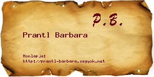 Prantl Barbara névjegykártya